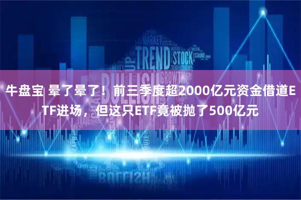 牛盘宝 晕了晕了！前三季度超2000亿元资金借道ETF进场，但这只ETF竟被抛了500亿元
