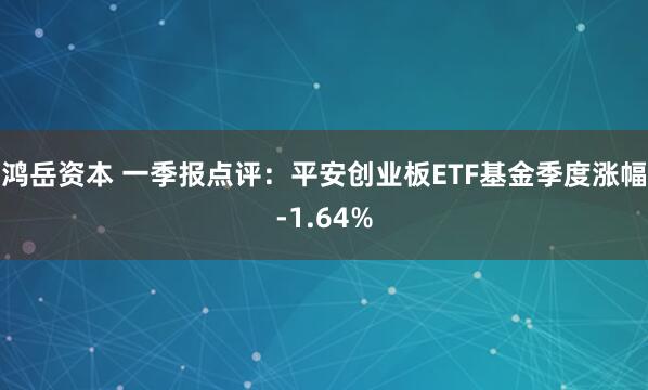 鸿岳资本 一季报点评：平安创业板ETF基金季度涨幅-1.64%